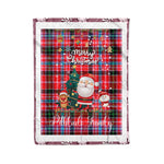 Personalized Gift Tartan Plaid Blanket Clan Pitblado With Funny Santa Snowman Reindeer Merry Christmas Fleece Blanket, Home Living Room, Plaid Blanket, Tartan Blanket, Scottish Blanket, Buffalo fleece blanket, Christmas Blanket