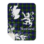 Sherpa Blanket - Tartan Blanket Thistle and Lion Scottish Clan MacEwen Plaid Blanket, plaid sherpa blanket queen,purple sherpa blanket,queen sherpa blanket,queen size sherpa blanket,red sherpa blanket,scottish tartan blankets,sherpa blanket,sherpa christmas blanket