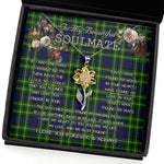 To My Beautiful Soulmate Sunflower Necklace In Your Eyes I Have Found My Home Clan Campbell Of Breadalbane Modern Tartan Jewelry For Girlfriend, Tartan Sunflower Pendant Necklace, Scottish Tartan Jewelry, valentine necklace, necklace girlfriend, necklace for wife, cute necklaces for girlfriend, jewelry for girlfriend, to my soulmate necklace, to my future wife necklace