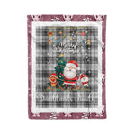 Personalized Gift Tartan Plaid Blanket Clan Sandilands Grey With Funny Santa Snowman Reindeer Merry Christmas Fleece Blanket, Home Living Room, Plaid Blanket, Tartan Blanket, Scottish Blanket, Buffalo fleece blanket, Christmas Blanket