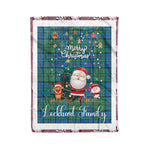 Personalized Gift Tartan Plaid Blanket Clan Lockhart With Funny Santa Snowman Reindeer Merry Christmas Fleece Blanket, Home Living Room, Plaid Blanket, Tartan Blanket, Scottish Blanket, Buffalo fleece blanket, Christmas Blanket