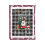 Personalized Gift Tartan Plaid Blanket Clan Glendinning With Funny Santa Snowman Reindeer Merry Christmas Fleece Blanket, Christmas Blanket, Plaid Blanket, Tartan Blanket,Scottish Blanket