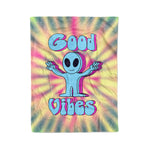 Scotstee Shop - Scotstee Shop Blanket Good Vibes Alien Tie Dye Hippie Fleece Blanket