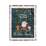 Personalized Gift Tartan Plaid Blanket Clan Fletcher of Dunan With Funny Santa Snowman Reindeer Merry Christmas Fleece Blanket, Home Living Room, Plaid Blanket, Tartan Blanket, Scottish Blanket, Buffalo fleece blanket, Christmas Blanket