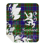 Sherpa Blanket - Tartan Blanket Thistle and Lion Scottish Clan Adam Hunting Plaid Blanket, plaid sherpa blanket queen,purple sherpa blanket,queen sherpa blanket,queen size sherpa blanket,red sherpa blanket,scottish tartan blankets,sherpa blanket,sherpa christmas blanket