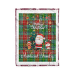 Personalized Gift Tartan Plaid Blanket Clan Muirhead With Funny Santa Snowman Reindeer Merry Christmas Fleece Blanket, Home Living Room, Plaid Blanket, Tartan Blanket, Scottish Blanket, Buffalo fleece blanket, Christmas Blanket