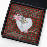 Gift For My Beautiful Girlfriend Necklace Valentine Necklace Clan Hunter USA Tartan Cross Dancing Necklace Scottish Tartan Jewelry