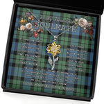 To My Beautiful Soulmate Sunflower Necklace In Your Eyes I Have Found My Home Clan MacKay Ancient Tartan Jewelry For Girlfriend, Tartan Sunflower Pendant Necklace, Scottish Tartan Jewelry, valentine necklace, necklace girlfriend, necklace for wife, cute necklaces for girlfriend, jewelry for girlfriend, to my soulmate necklace, to my future wife necklace