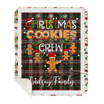 Personalized Gift Tartan Plaid Blanket Clan Lindsay Hunting With Christmas Cookie Baking Crew Christmas Gift Sherpa Blanket, tartan sherpa blanket,buffalo plaid sherpa blanket,christmas sherpa blanket,Christmas Throw Blanket,green plaid sherpa blanket,green sherpa blanket