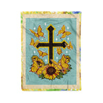 Scotstee Shop - Fleece Blanket - Butterfly Christian Cross Floral Sunflower Round Gifts Fleece Blanket