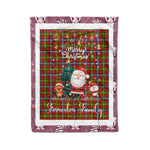 Personalized Gift Tartan Plaid Blanket Clan Forrester With Funny Santa Snowman Reindeer Merry Christmas Fleece Blanket, Christmas Blanket, Plaid Blanket, Tartan Blanket,Scottish Blanket