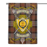 House Flag - Cameron Of Erracht Weathered Irish Shield Celtic Cross Tartan Garden Flag St Patrick's Day Garden Flag
