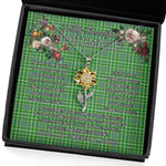To My Beautiful Soulmate Sunflower Necklace In Your Eyes I Have Found My Home Clan Currie Tartan Jewelry For Girlfriend, Tartan Sunflower Pendant Necklace, Scottish Tartan Jewelry, valentine necklace, necklace girlfriend, necklace for wife, cute necklaces for girlfriend, jewelry for girlfriend, to my soulmate necklace, to my future wife necklace