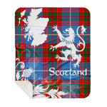 Sherpa Blanket - Tartan Blanket Thistle and Lion Scottish Clan Trotter Plaid Blanket, plaid sherpa blanket queen,purple sherpa blanket,queen sherpa blanket,queen size sherpa blanket,red sherpa blanket,scottish tartan blankets,sherpa blanket,sherpa christmas blanket