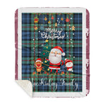 Personalized Gift Tartan Plaid Blanket Clan MacKinlay Ancient With Funny Santa Snowman Reindeer Merry Christmas Gift Sherpa Blanket, blue plaid sherpa blanket,blue tartan sherpa blanket,Buchan,buffalo plaid sherpa blanket,christmas sherpa blanket,Christmas Throw Blanket