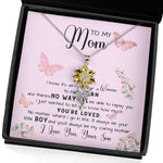To My Mom Necklace Gift From Son Mother's Day Love Knot Necklace Sunflower Pendant Necklace