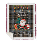 Personalized Gift Tartan Plaid Blanket Clan MacKay Weathered With Funny Santa Snowman Reindeer Merry Christmas Gift Sherpa Blanket, blue plaid sherpa blanket,blue tartan sherpa blanket,Buchan,buffalo plaid sherpa blanket,christmas sherpa blanket,Christmas Throw Blanket