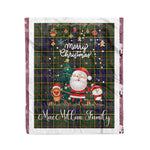 Personalized Gift Tartan Plaid Blanket Clan MacMillan Hunting Modern With Funny Santa Snowman Reindeer Merry Christmas Fleece Blanket, Home Living Room, Plaid Blanket, Tartan Blanket, Scottish Blanket, Buffalo fleece blanket, Christmas Blanket