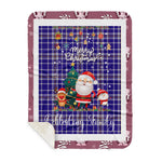Personalized Gift Tartan Plaid Blanket Clan Ochterlony With Funny Santa Snowman Reindeer Merry Christmas Gift Sherpa Blanket, blue plaid sherpa blanket,blue tartan sherpa blanket,Buchan,buffalo plaid sherpa blanket,christmas sherpa blanket,Christmas Throw Blanket