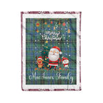 Personalized Gift Tartan Plaid Blanket Clan MacInnes Ancient With Funny Santa Snowman Reindeer Merry Christmas Fleece Blanket, Home Living Room, Plaid Blanket, Tartan Blanket, Scottish Blanket, Buffalo fleece blanket, Christmas Blanket