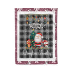 Personalized Gift Tartan Plaid Blanket Clan Douglas Grey With Funny Santa Snowman Reindeer Merry Christmas Fleece Blanket, Home Living Room, Plaid Blanket, Tartan Blanket, Scottish Blanket, Buffalo fleece blanket, Christmas Blanket