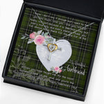 Gift For My Beautiful Girlfriend Necklace Valentine Necklace Clan MacLean Hunting Tartan Cross Dancing Necklace Scottish Tartan Jewelry