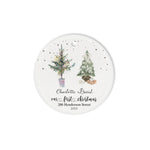 Scotstee Shop - Our First Christmas Circle Ornament Personalize Name Family Tree First Christmas In Our New Home Photo Ceramic Ornament