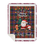 Personalized Gift Tartan Plaid Blanket Clan MacDuff Hunting Modern With Funny Santa Snowman Reindeer Merry Christmas Gift Sherpa Blanket, blue plaid sherpa blanket,blue tartan sherpa blanket,Buchan,buffalo plaid sherpa blanket,christmas sherpa blanket,Christmas Throw Blanket
