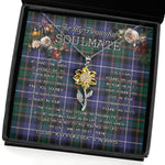 To My Beautiful Soulmate Sunflower Necklace In Your Eyes I Have Found My Home Clan MacRae Hunting Modern Tartan Jewelry For Girlfriend, Tartan Sunflower Pendant Necklace, Scottish Tartan Jewelry, valentine necklace, necklace girlfriend, necklace for wife, cute necklaces for girlfriend, jewelry for girlfriend, to my soulmate necklace, to my future wife necklace