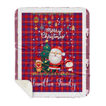 Personalized Gift Tartan Plaid Blanket Clan Hamilton Modern With Funny Santa Snowman Reindeer Merry Christmas Gift Sherpa Blanket, blue plaid sherpa blanket,blue tartan sherpa blanket,Buchan,buffalo plaid sherpa blanket,christmas sherpa blanket,Christmas Throw Blanket