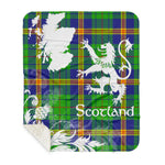 Sherpa Blanket - Tartan Blanket Thistle and Lion Scottish Clan New Mexico Plaid Blanket, plaid sherpa blanket queen,purple sherpa blanket,queen sherpa blanket,queen size sherpa blanket,red sherpa blanket,scottish tartan blankets,sherpa blanket,sherpa christmas blanket