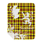 Scotstee Shop - Tartan Blanket Thistle and Lion Scottish Clan Jardine Yellow Plaid Blanket - Sherpa Blanket