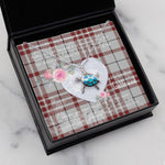 Sea Turtle Necklace Gift for My Beautiful Girlfriend Valentines Necklace Clan Clayton Tartan Blue Turtle Necklace