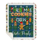 Personalized Gift Tartan Plaid Blanket Clan Lauder With Christmas Cookie Baking Crew Christmas Gift Sherpa Blanket, tartan sherpa blanket,buffalo plaid sherpa blanket,christmas sherpa blanket,Christmas Throw Blanket,green plaid sherpa blanket,green sherpa blanket