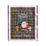 Personalized Gift Tartan Plaid Blanket Clan Norvel With Funny Santa Snowman Reindeer Merry Christmas Fleece Blanket, Home Living Room, Plaid Blanket, Tartan Blanket, Scottish Blanket, Buffalo fleece blanket, Christmas Blanket