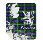 Sherpa Blanket - Tartan Blanket Thistle and Lion Scottish Clan Baillie Plaid Blanket, plaid sherpa blanket queen,purple sherpa blanket,queen sherpa blanket,queen size sherpa blanket,red sherpa blanket,scottish tartan blankets,sherpa blanket,sherpa christmas blanket