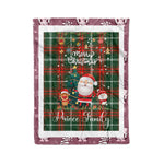Personalized Gift Tartan Plaid Blanket Clan Prince Of Wales With Funny Santa Snowman Reindeer Merry Christmas Fleece Blanket, Home Living Room, Plaid Blanket, Tartan Blanket, Scottish Blanket, Buffalo fleece blanket, Christmas Blanket-Recovered