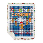 Personalized Gift Tartan Plaid Blanket Clan Roberton With Christmas Cookie Baking Crew Christmas Gift Sherpa Blanket, tartan sherpa blanket,buffalo plaid sherpa blanket,christmas sherpa blanket,Christmas Throw Blanket,green plaid sherpa blanket,green sherpa blanket