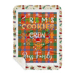 Personalized Gift Tartan Plaid Blanket Clan Ross Ancient With Christmas Cookie Baking Crew Christmas Gift Sherpa Blanket, tartan sherpa blanket,buffalo plaid sherpa blanket,christmas sherpa blanket,Christmas Throw Blanket,green plaid sherpa blanket,green sherpa blanket