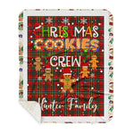 Personalized Gift Tartan Plaid Blanket Clan Hunter USA With Christmas Cookie Baking Crew Christmas Gift Sherpa Blanket, tartan sherpa blanket,buffalo plaid sherpa blanket,christmas sherpa blanket,Christmas Throw Blanket,green plaid sherpa blanket,green sherpa blanket