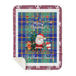Personalized Gift Tartan Plaid Blanket Clan US Marine With Funny Santa Snowman Reindeer Merry Christmas Gift Sherpa Blanket, blue plaid sherpa blanket,blue tartan sherpa blanket,Buchan,buffalo plaid sherpa blanket,christmas sherpa blanket,Christmas Throw Blanket