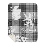Sherpa Blanket - Tartan Blanket Thistle and Lion Scottish Clan Glen Grey Plaid Blanket, plaid sherpa blanket queen,purple sherpa blanket,queen sherpa blanket,queen size sherpa blanket,red sherpa blanket,scottish tartan blankets,sherpa blanket,sherpa christmas blanket