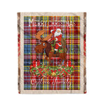 Personalized Gift Plaid Tartan Blanket Clan Ogilvie Of Airlie Ancient With Moose Lover Xmas Gift Santa Riding Christmas Fleece Blanket