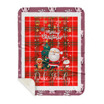 Personalized Gift Tartan Plaid Blanket Clan Duke Of Rothesay With Funny Santa Snowman Reindeer Merry Christmas Gift Sherpa Blanket, blue plaid sherpa blanket,blue tartan sherpa blanket,Buchan,buffalo plaid sherpa blanket,christmas sherpa blanket,Christmas Throw Blanket