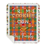 Personalized Gift Tartan Plaid Blanket Clan Ross Ancient With Christmas Cookie Baking Crew Christmas Gift Sherpa Blanket, tartan sherpa blanket,buffalo plaid sherpa blanket,christmas sherpa blanket,Christmas Throw Blanket,green plaid sherpa blanket,green sherpa blanket