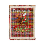 Personalized Gift Plaid Tartan Blanket Clan Drummond Of Strathallan With Moose Lover Xmas Gift Santa Riding Christmas Fleece Blanket