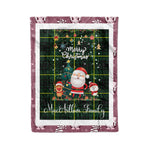 Personalized Gift Tartan Plaid Blanket Clan MacArthur Modern With Funny Santa Snowman Reindeer Merry Christmas Fleece Blanket, Home Living Room, Plaid Blanket, Tartan Blanket, Scottish Blanket, Buffalo fleece blanket, Christmas Blanket