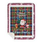 Personalized Gift Tartan Plaid Blanket Clan Glass With Funny Santa Snowman Reindeer Merry Christmas Gift Sherpa Blanket, blue plaid sherpa blanket,blue tartan sherpa blanket,Buchan,buffalo plaid sherpa blanket,christmas sherpa blanket,Christmas Throw Blanket