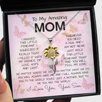 To My Mom Necklace From Son Gift Ideas For Mother's Day Sunflower Pendant Necklace