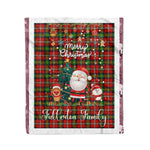 Personalized Gift Tartan Plaid Blanket Clan Fullerton With Funny Santa Snowman Reindeer Merry Christmas Fleece Blanket, Christmas Blanket, Plaid Blanket, Tartan Blanket,Scottish Blanket